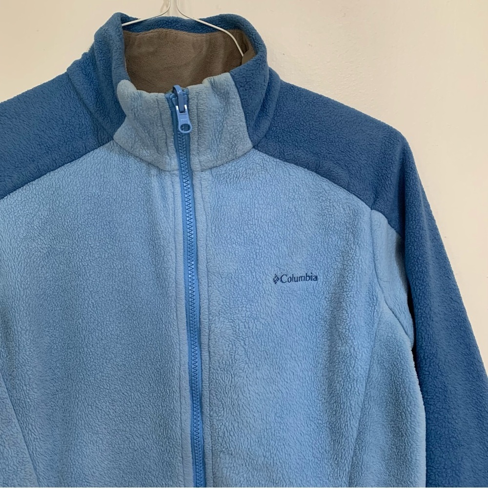 Columbia Women's 2 Tone Blue Interchange Fleece Jacket Size Small Full Zip - Picture 2 of 7